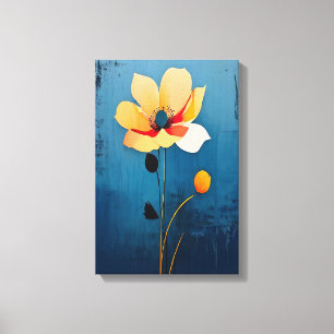 Bold Floral Art with Abstract Flower Canvas Print