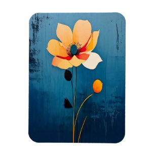 Bold Floral Art with Abstract Flower Magnet