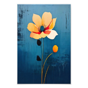 Bold Floral Art with Abstract Flower Photo Print