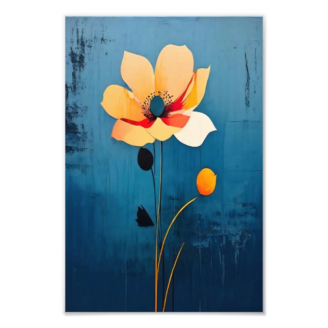 Bold Floral Art with Abstract Flower Photo Print (Front)