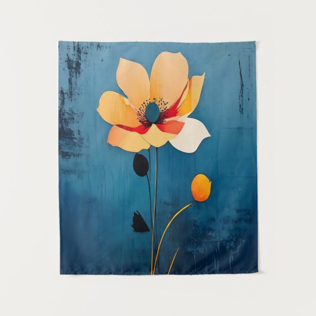 Bold Floral Art with Abstract Flower Tapestry (Front)