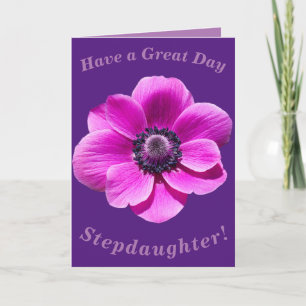 Bold Floral Birthday Card for Stepdaughter