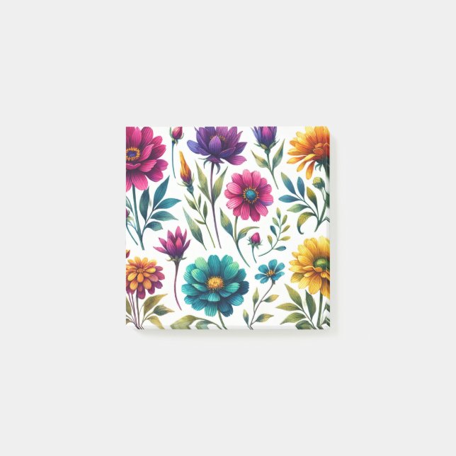 Bold Floral Blooms Spring and Summer Post-it Notes (Front)