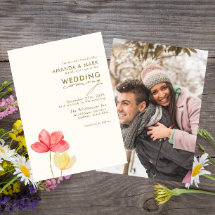 Bold floral blooms wedding invitations