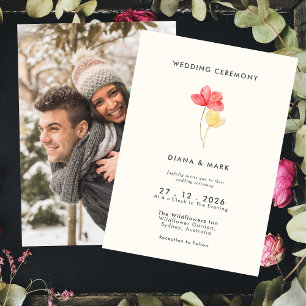 Bold floral blooms wedding invitations