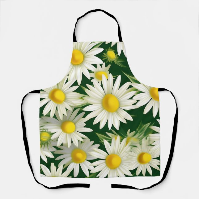 Bold Floral Daisies Pattern Apron (Front)