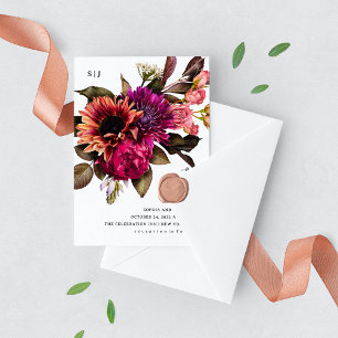 Bold Floral   Dramatic and Elegant Wedding Invitation