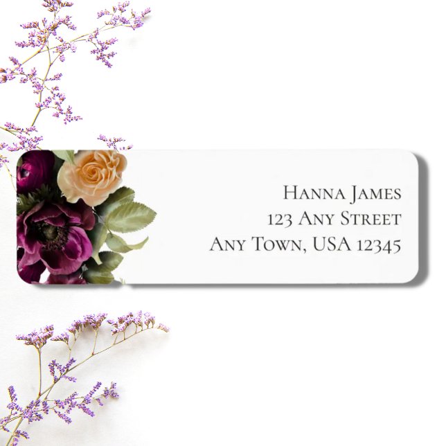 Bold Floral Fall Wedding Return Address  (Creator Uploaded)