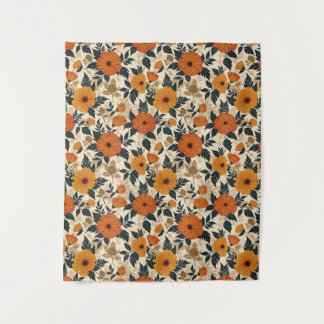 Bold Floral Geometry Backdrop Tapestry