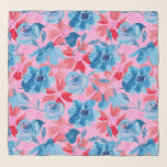 Bold Floral in Red Pink and Blue Scarf<br><div class="desc">Wrap yourself in vibrant florals with this Red, Blue & Pink Rhapsody chiffon scarf! Featuring bold red and blue flowers, pink floral hearts, and playful dots on a crisp white background, this lightweight, airy scarf is the perfect statement accessory. Whether dressing up or adding a pop of colour to your...</div>