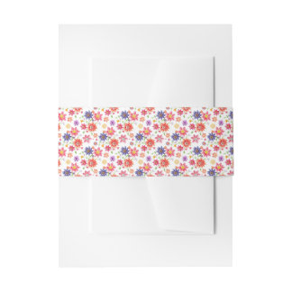 Bold, Floral Invitation Belly Band