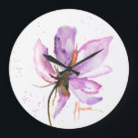 Bold Floral IV Large Clock<br><div class="desc">Bold Floral IV by Leticia Herrera</div>