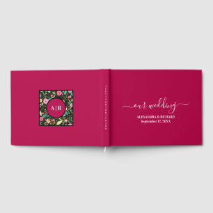 Bold Floral Monogram Wedding Guest Book