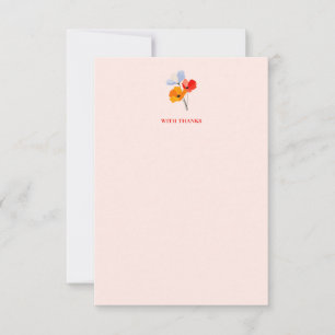 Bold Floral Poppy Thank You Cards
