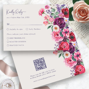 Bold Floral RSVP Card