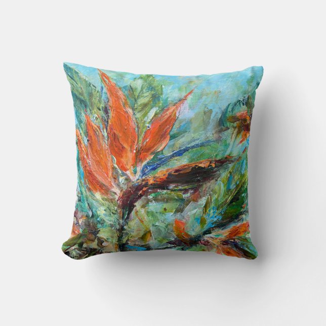 Bold Floral Throw Pillow (Front)