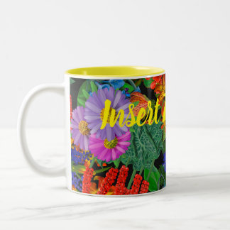 Bold Floral Two-Tone Coffee Mug