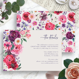 Bold Floral Wedding Enclosure Card