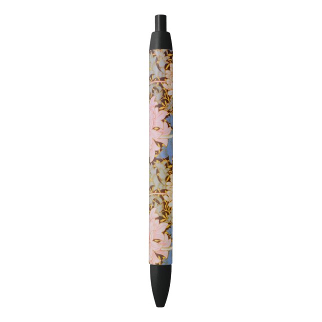 Bold Floral Wm Morris Design Black Ink Pen (Front Vertical)