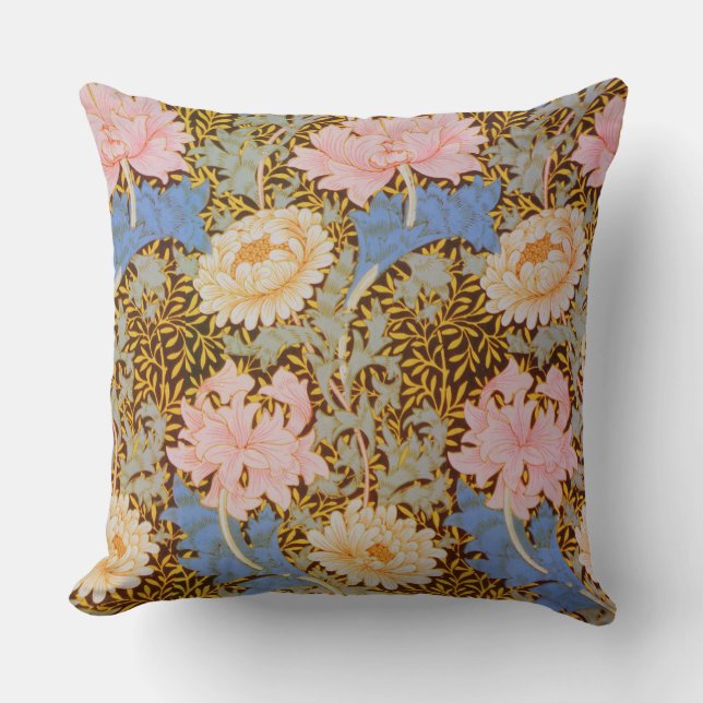 Bold Floral Wm Morris Design Cushion (Front)
