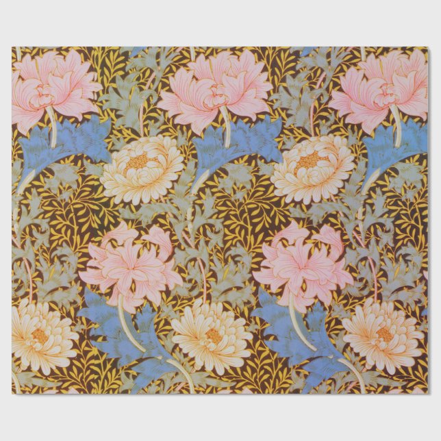 Bold Floral Wm Morris Design Wrapping Paper (Flat)