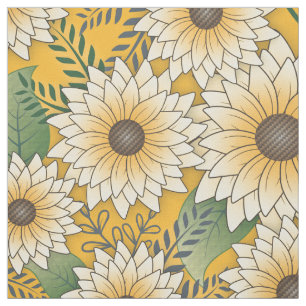 Bold Floral Yellow Sunny Sunflower Garden Fabric