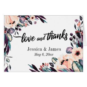 Bold Florals w/ Script, Wedding Love and Thanks
