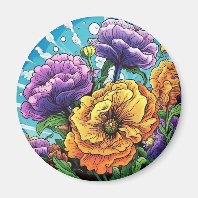 Bold flower bright  magnet (Front)