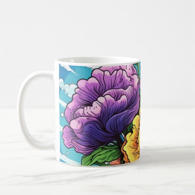 Bold flower card  coffee mug (Left)