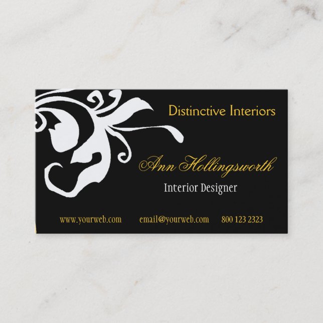 Bold Flower Summer  Spring Daylily Floral Business Card (Front)