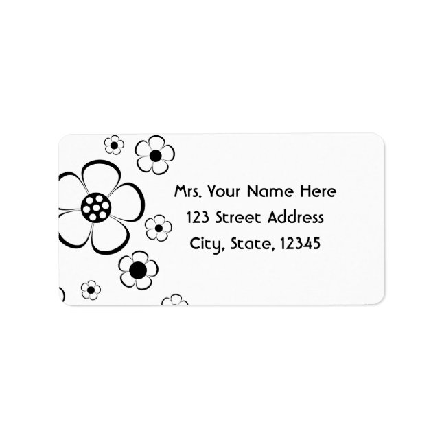 Bold Flowers Address Lables Label (Front)