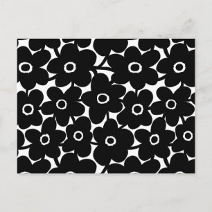 Bold Flowers - Black and White Postcard