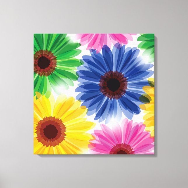 Bold Flowers Wrapped Canvas (Front)