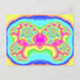 BOLD ~ FLUORO PINK ~ 3D Fractal Design ~ Postcard