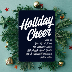 Bold Foil Holiday Cheer Party Invitation