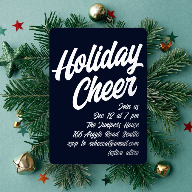 Bold Foil Holiday Cheer Party Invitation (Creator Uploaded)