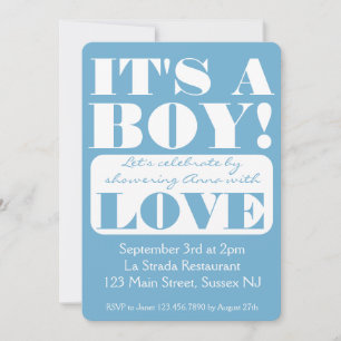 Bold Font It's a Boy! Shower invitation