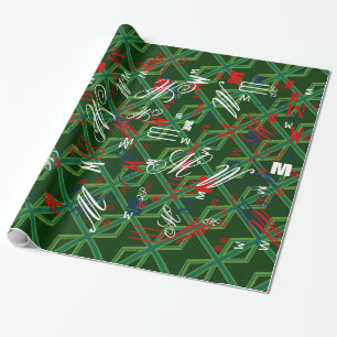 Bold Forest Green Union Jack Wrapping Paper