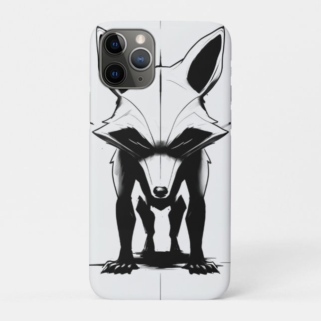 Bold Fox Silhouette - Monochrome Animal Art Case-Mate iPhone Case (Back)