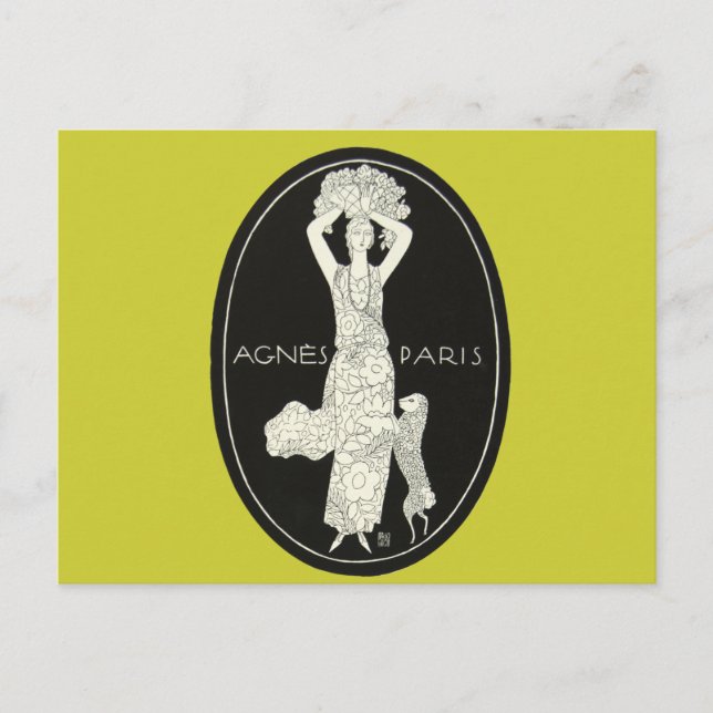 Bold French Agnes Paris French Fashion Woman Lamb Postcard (Front)