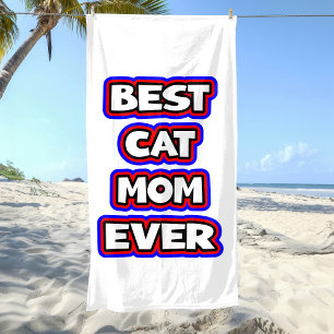 Bold & Fun Best Cat Mum Ever Beach Towel