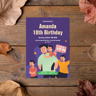 Bold & Fun Family Birthday Party Invitation