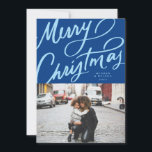 Bold Fun Hand Lettered Merry Christmas Holiday Card<br><div class="desc">My hand lettering greeting perfectly complements a single portrait photo. If interested,  please DM. Other options for text and extra photos are also available for the back of the card. Requests always welcome! Thanks for visiting my Zazzle store!</div>