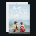 Bold Fun Hand Lettered Merry Christmas Holiday Card<br><div class="desc">My hand lettering greeting perfectly complements a single portrait photo. Other options for text and extra photos are also available for the back of the card. Requests always welcome! Thanks for visiting my Zazzle store!</div>