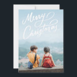 Bold Fun Hand Lettered Merry Christmas Holiday Card<br><div class="desc">My hand lettering greeting perfectly complements a single portrait photo. Other options for text and extra photos are also available for the back of the card. Requests always welcome! Thanks for visiting my Zazzle store!</div>