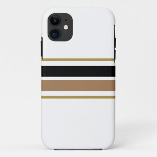 Bold Fun Vibrant Black Brown White Racing Stripes Case-Mate iPhone Case