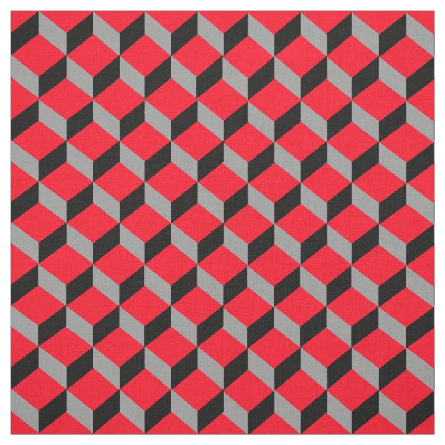 Bold Funky 3D Optical Illusion Patterned Print Fabric (Swatch)