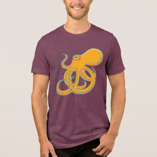 Bold & Funky Octopus Art  Tri-Blend Shirt