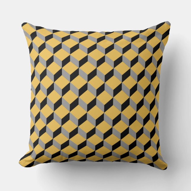 Bold Funky Optical Illusion Modern Patterned Cushion (Front)