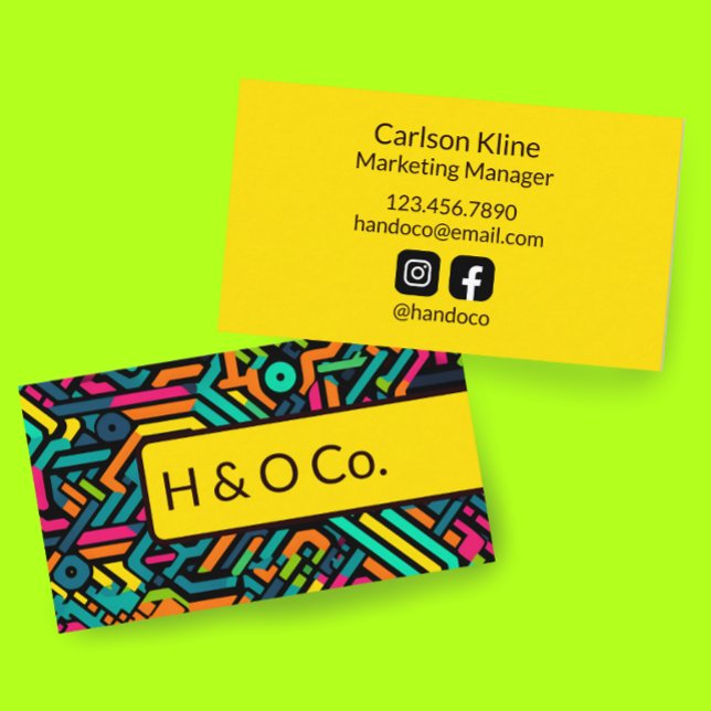 Bold Funky Pattern Business Card (Creator Uploaded)